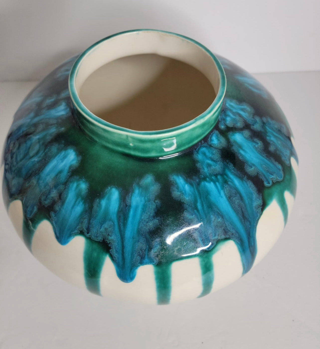 1960's Vintage Studio Pottery Drip Glaze Vase